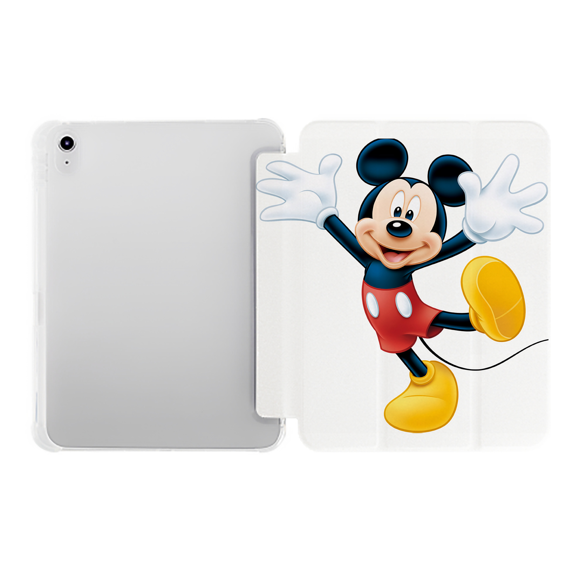 （画像用） ミッキーマウス Mickey Mouse IPad ケース ペン収納付き 三つ折りスタンド PUレザー×シリコン 対応機種9.5/10.5/10.9インチ
